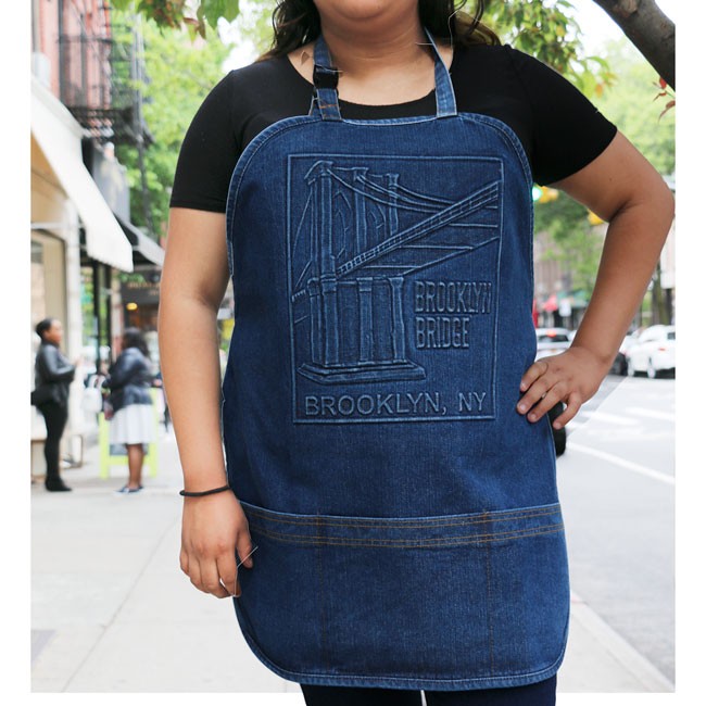 Brooklyn Bridge Denim Kitchen Apron