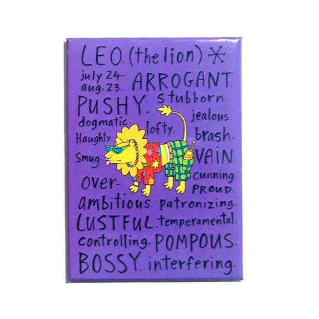 Leo Negative Traits Zodiac fridge Magnet