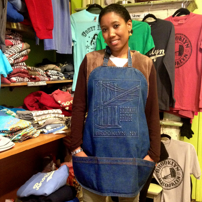 Brooklyn Bridge Denim Kitchen Apron