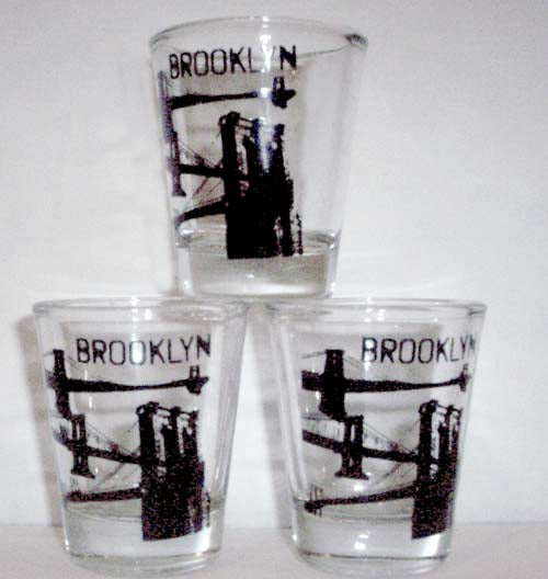 Brooklyn NY Bridges souvenir shot glasses
