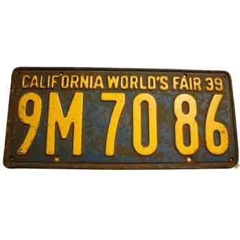 California world's fair license plate