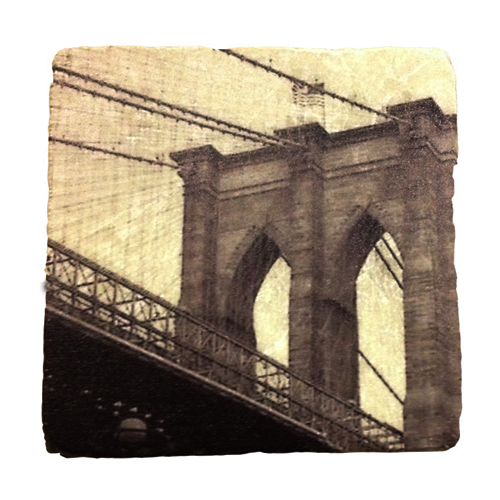 Brooklyn Bridge Italian Marble Tile Coasters