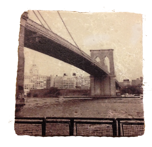 Brooklyn Bridge Italian Marble Tile Coasters