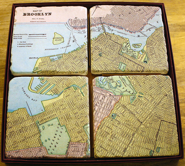 Map of Brooklyn coaster