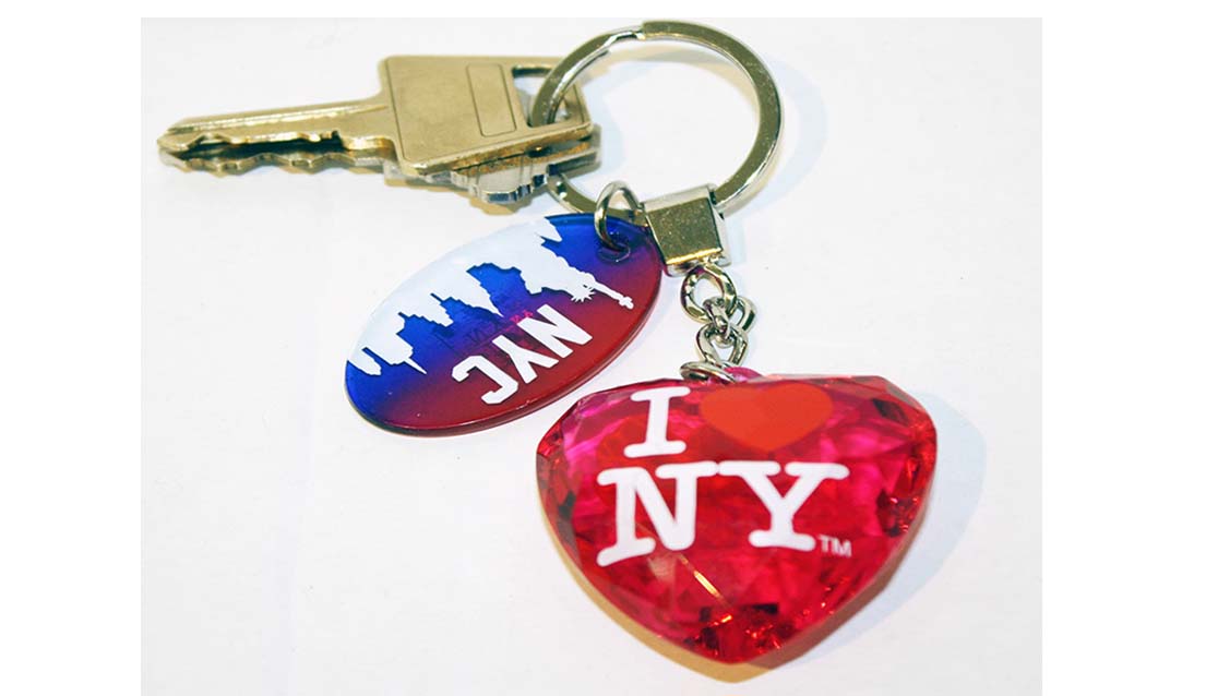 Love NY Crystal Heart Key Chains