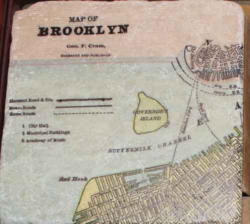Map of Brooklyn Italian Marble coasters