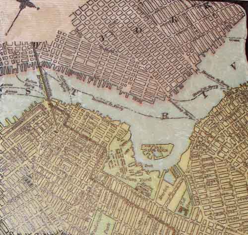 Map of Brooklyn Italian Marble coasters