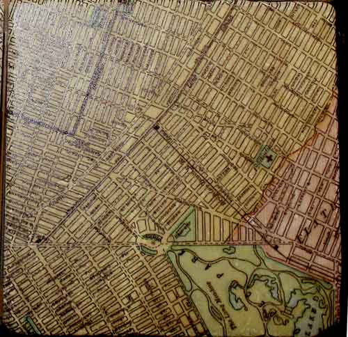 Map of Brooklyn Italian Marble coasters