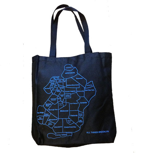 Brooklyn Map Black tote