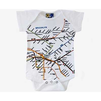 Brooklyn subway map onesie