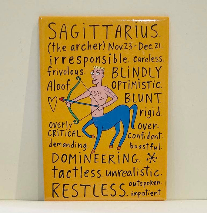 Sagittarius Zodiac Fridge Magnet Negative Traits