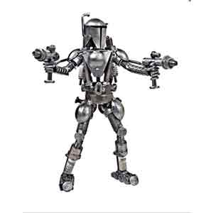 standing warrior metal art