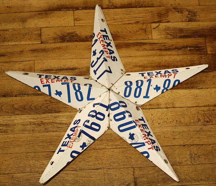 Texas star license plates, wall decor