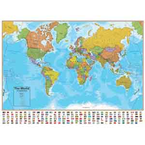 world map with flags
