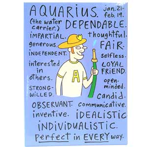 Aquarius Horoscope sign Positive Traits Fridge Magnet