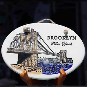 Brooklyn Bridge Ceramic Wall Hanging Plaque