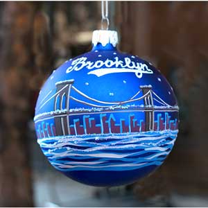 Brooklyn Bridge Christmas Ornament (hand-painted)