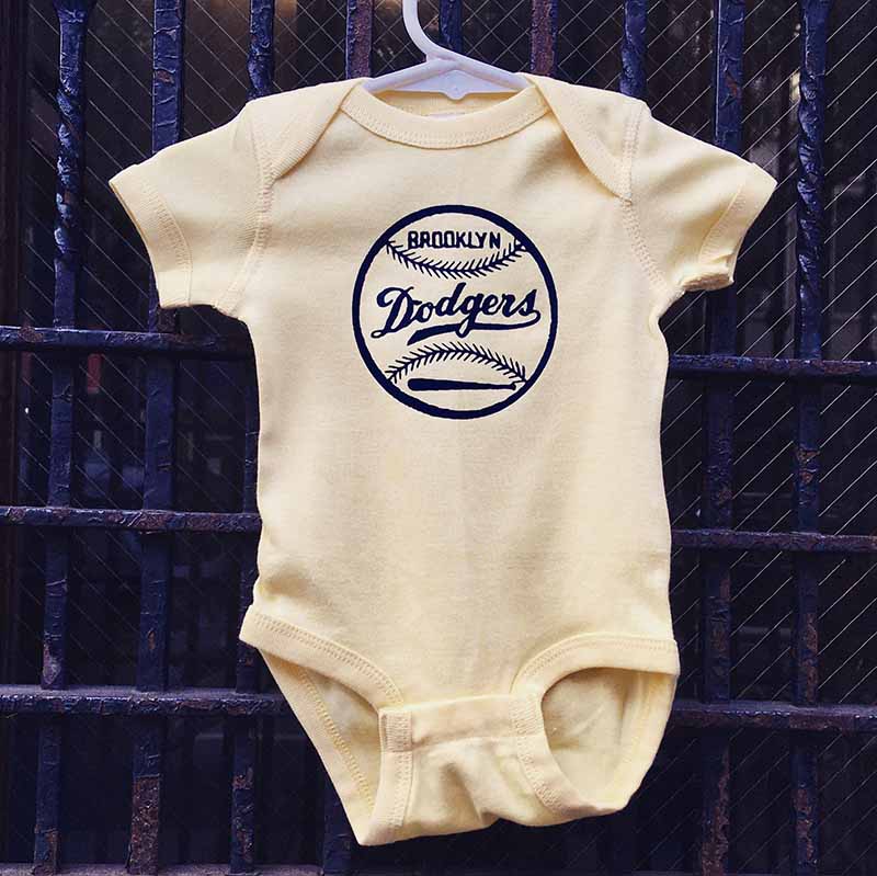 Brooklyn Baseball Dodgers Baby Onesies