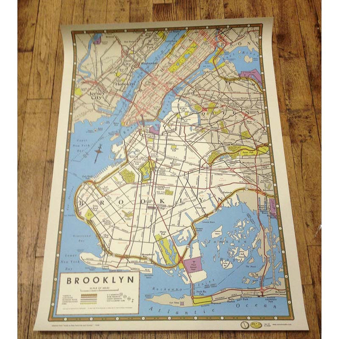 Vintage 1949 Brooklyn Map.