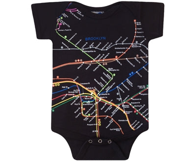Brooklyn subway map onesie