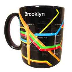 Brooklyn MTA Subway Map BLACK CERAMIC MUG