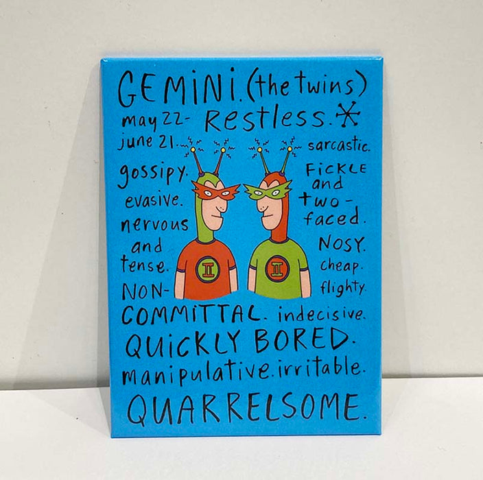 Gemini Horoscope fridge magnet negative traits.