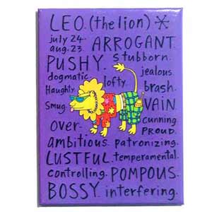 Leo Zodiac magnet negative