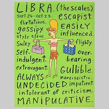 Libra Zodiac magnet negative traits