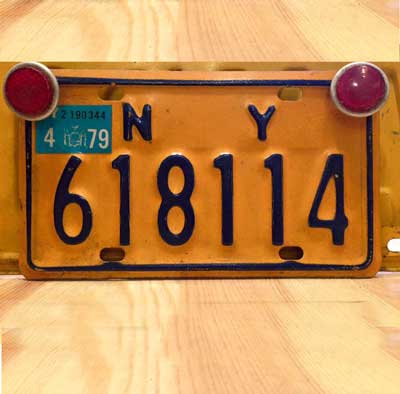 NY 1979 motorcycle license plate