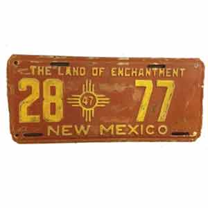 New Mexico, 1977 Vintage License Plate