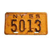 New York state 1955 motorcycle license plate