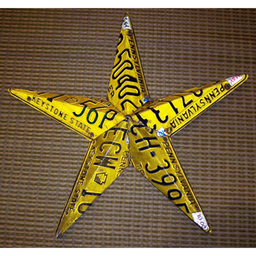 Recycled License Plate Wall stars USA