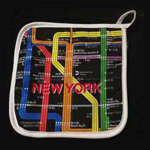 New York Subway map  potholder set.