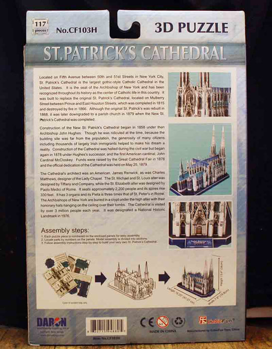 3D St. Patrick's Cathedral puzzle