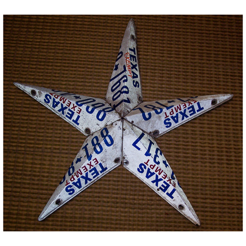 Recycled License Plate Wall stars USA